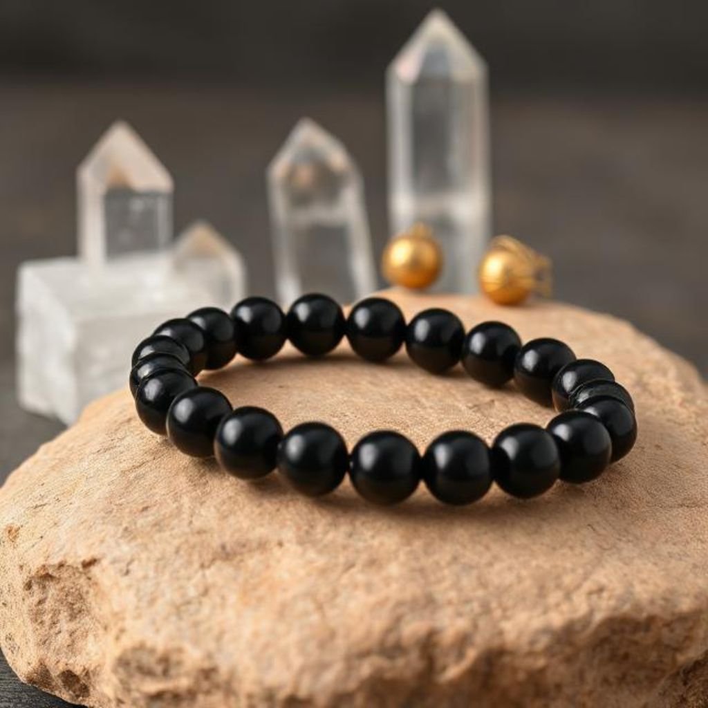 black stone bracelet